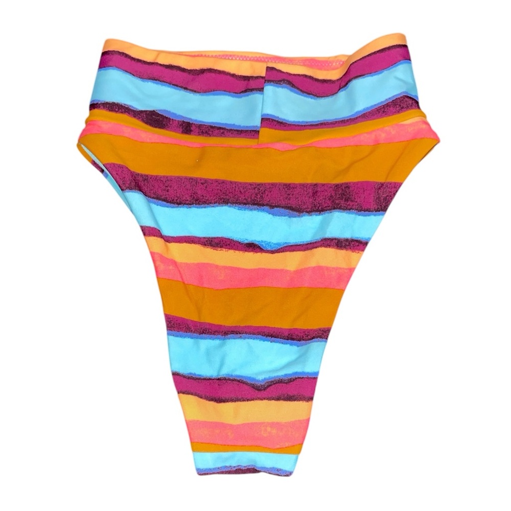Aerie striped High Cut Cheeky Bikini Bottoms Size XXS A-14 - Picture 2 of 5